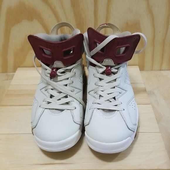 NIKE AIR JORDAN 6 RET RO OG BG OFF WHITE-MAROON SZ 11 - Picture 5 of 7